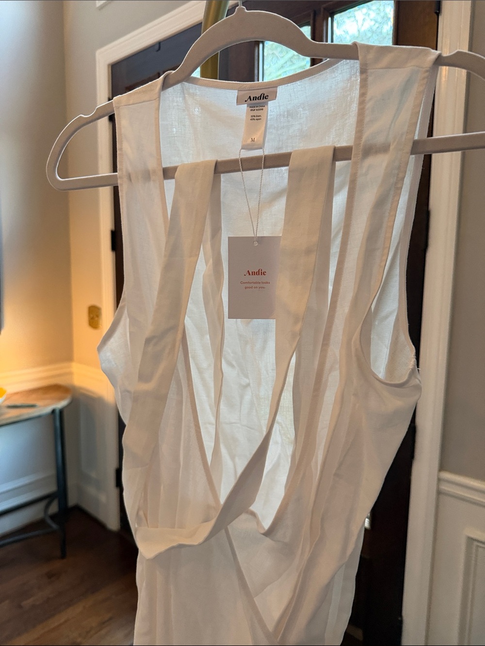 Andie White wrap dress with Plunge Straps